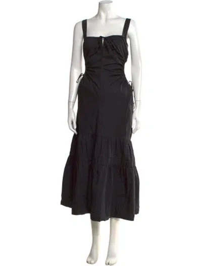 Pre-owned Nicholas Square Neckline Long Dress In Black
