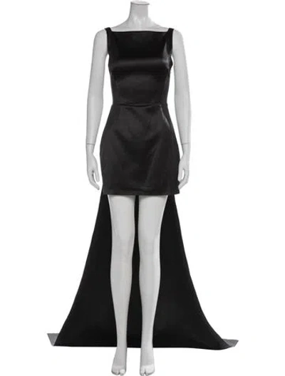 Pre-owned Nicholas Square Neckline Long Dress In Black