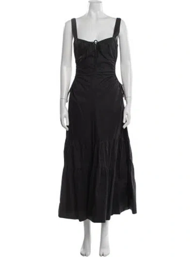 Pre-owned Nicholas Square Neckline Long Dress In Black