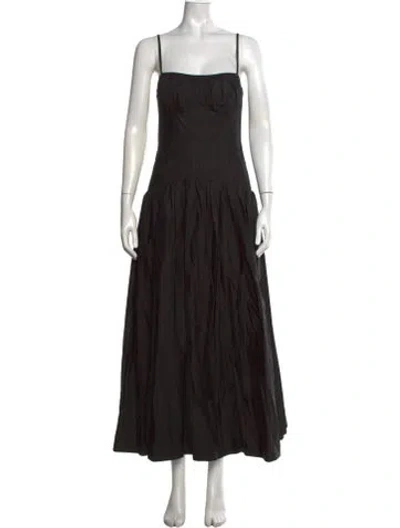 Pre-owned Nicholas Square Neckline Long Dress In Black