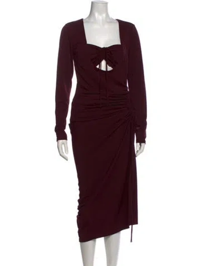 Pre-owned Nicholas Square Neckline Long Dress In Burgundy