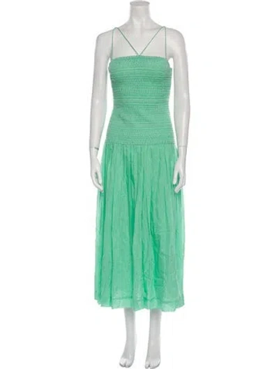 Pre-owned Nicholas Square Neckline Long Dress In Green