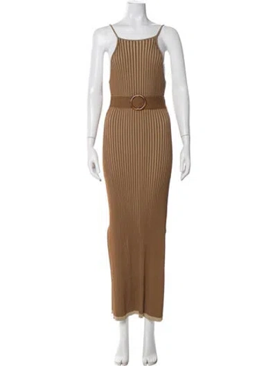 Pre-owned Nicholas Square Neckline Long Dress In Green