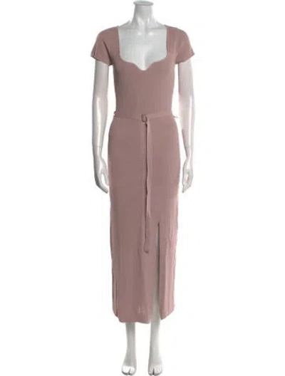 Pre-owned Nicholas Square Neckline Long Dress In Neutral