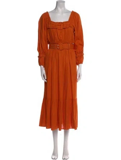 Pre-owned Nicholas Square Neckline Long Dress In Orange