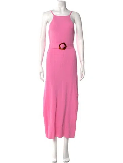 Pre-owned Nicholas Square Neckline Long Dress In Pink