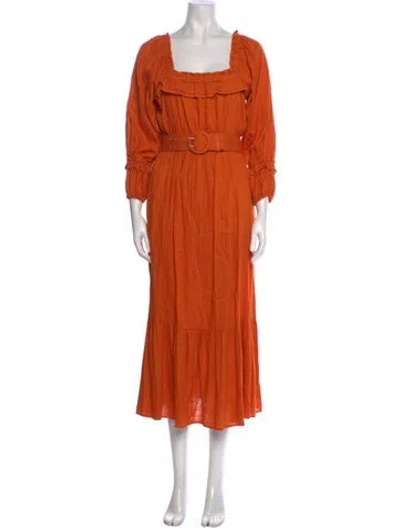 Pre-owned Nicholas Square Neckline Long Dress W/ Tags In Orange