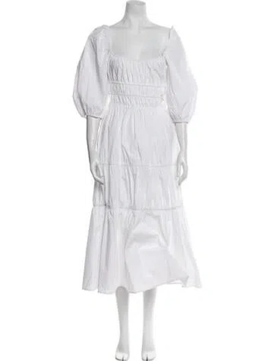 Pre-owned Nicholas Square Neckline Long Dress In White