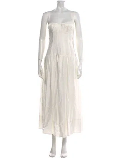 Pre-owned Nicholas Square Neckline Long Dress In White