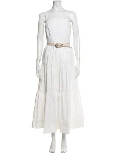 Pre-owned Nicholas Square Neckline Long Dress In White
