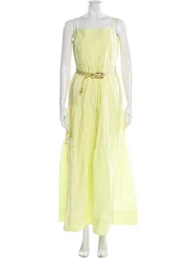 Pre-owned Nicholas Square Neckline Long Dress In Yellow