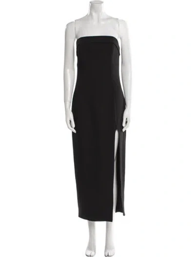 Pre-owned Nicholas Square Neckline Midi Length Dress In Black