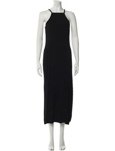 Pre-owned Nicholas Square Neckline Midi Length Dress In Black