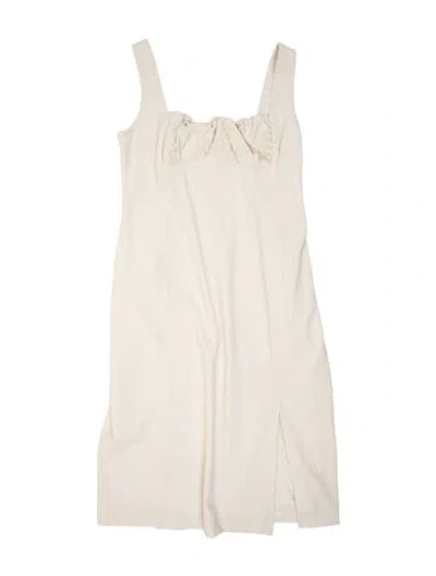 Pre-owned Nicholas Square Neckline Midi Length Dress In Neutral