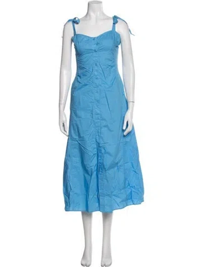 Pre-owned Nicholas Square Neckline Midi Length Dress W/ Tags In Blue