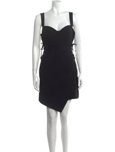 Pre-owned Nicholas Square Neckline Mini Dress In Black