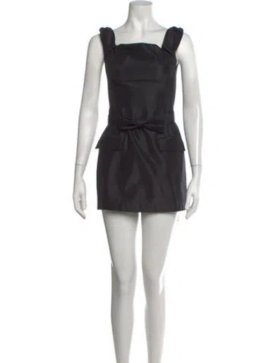 Pre-owned Nicholas Square Neckline Mini Dress In Black