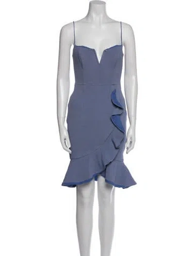 Pre-owned Nicholas Square Neckline Mini Dress In Blue