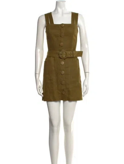 Pre-owned Nicholas Square Neckline Mini Dress In Green