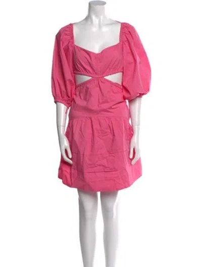 Pre-owned Nicholas Square Neckline Mini Dress In Pink