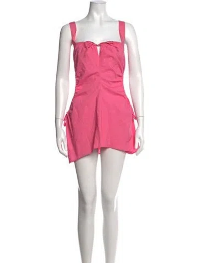 Pre-owned Nicholas Square Neckline Mini Dress In Pink