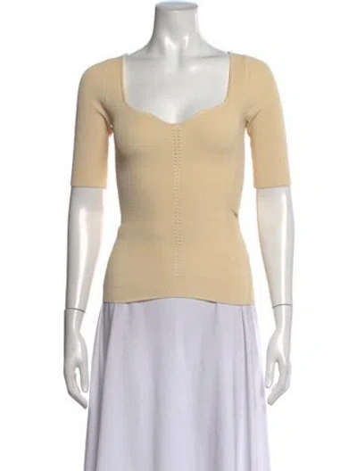 Pre-owned Nicholas Square Neckline Short Sleeve Top In Neutrals