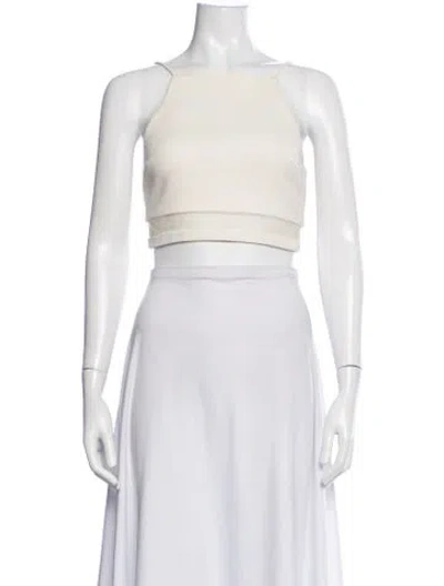 Pre-owned Nicholas Square Neckline Sleeveless Crop Top In Neutrals