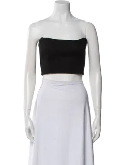Pre-owned Nicholas Strapless Crop Top In Black