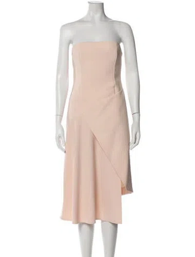 Pre-owned Nicholas Strapless Knee-length Dress In Pink