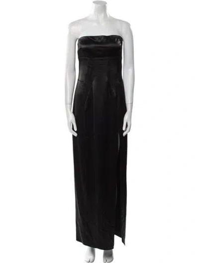 Pre-owned Nicholas Strapless Long Dress In Black