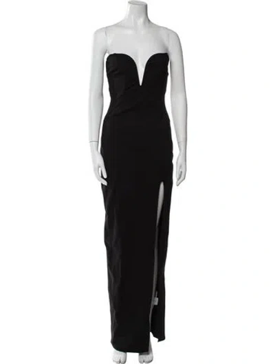 Pre-owned Nicholas Strapless Long Dress In Black
