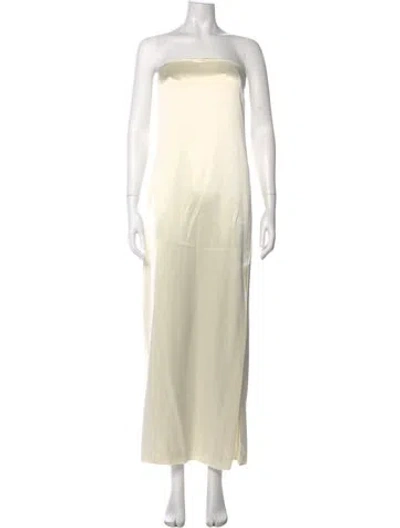 Pre-owned Nicholas Strapless Long Dress In White
