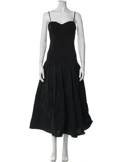 Pre-owned Nicholas Strapless Midi Length Dress In Black