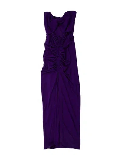 Pre-owned Nicholas Strapless Midi Length Dress In Purple
