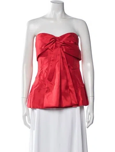 Pre-owned Nicholas Strapless Top In Red