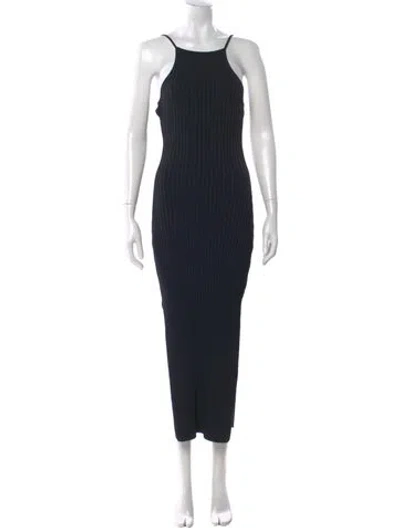 Pre-owned Nicholas Striped Long Dress In Black