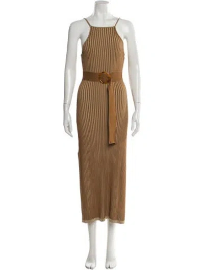 Pre-owned Nicholas Striped Long Dress In Brown