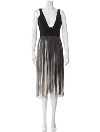 Pre-owned Nicholas Striped Midi Length Dress In Black