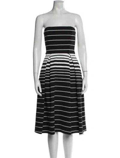 Pre-owned Nicholas Striped Midi Length Dress In Black