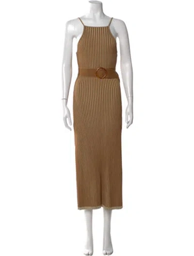 Pre-owned Nicholas Striped Midi Length Dress In Green