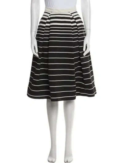 Pre-owned Nicholas Striped Midi Length Skirt In Black