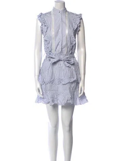 Pre-owned Nicholas Striped Mini Dress In White