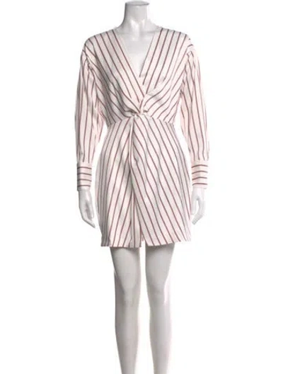 Pre-owned Nicholas Striped Mini Dress In White