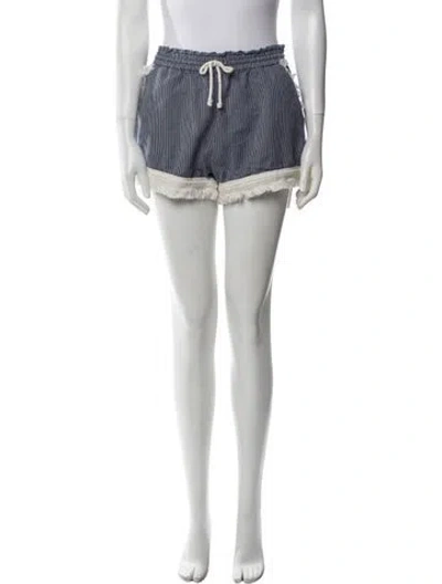 Pre-owned Nicholas Striped Mini Shorts In White