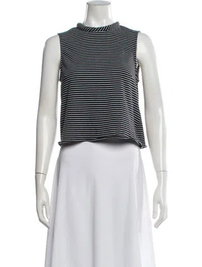 Pre-owned Nicholas Striped Mock Neck Crop Top In Multicolor