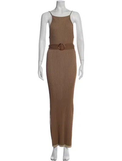 Pre-owned Nicholas Striped Scoop Neck Jumpsuit In Brown