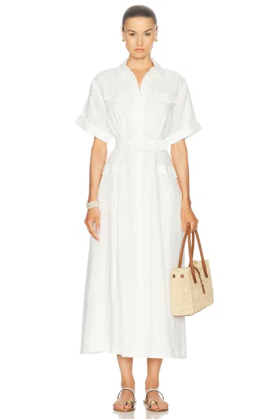 Nicholas Sunni Belted Utility Shirt Dress In Ivory