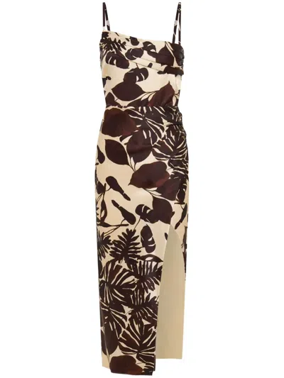 Nicholas Syler Silk Dress In Brown