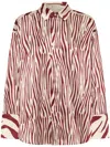 Nicholas Taja Oversized Button Down Shirt In Red