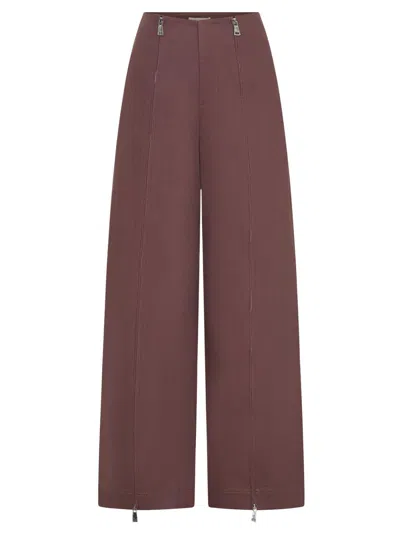 Nicholas The Label Women's Amalia Wide-leg Zipper Pants In Purple